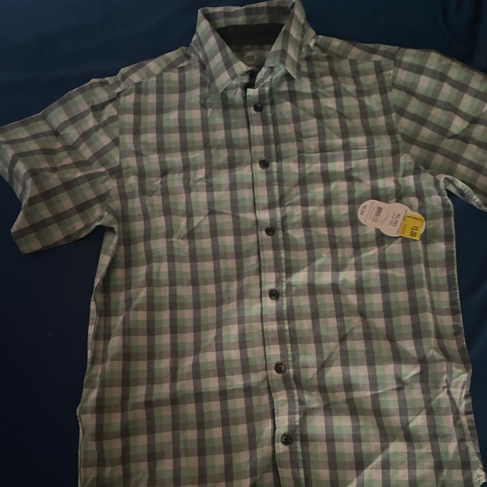 Plaid Green Wonder Nation Button-Up